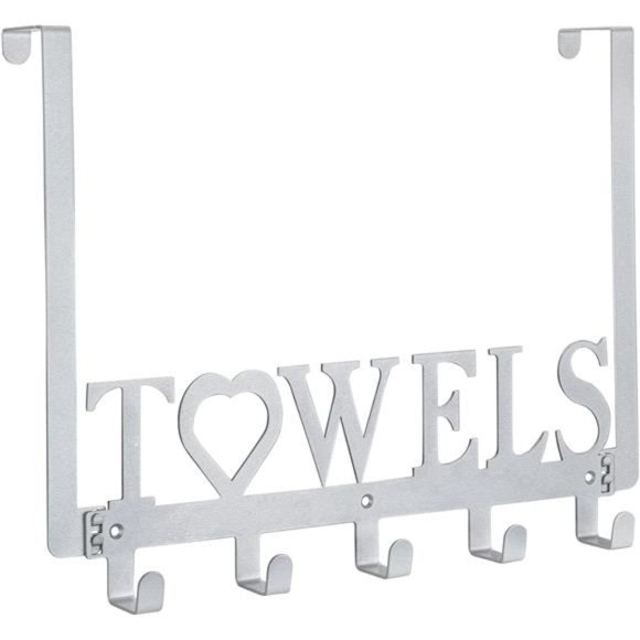 Over The Door Towel Rack Metal Bath Towel Holder Hanger for Bathroom Bedroom - Picture 1 of 6
